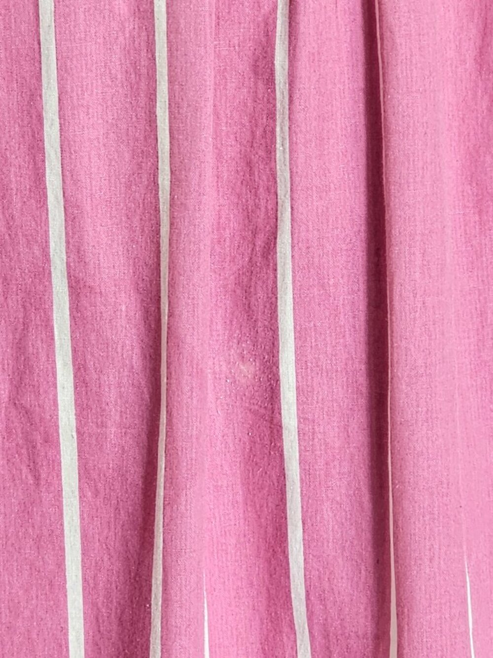 Faithfull The Brand Pink Stripe Smocked Waist Midi Dress Size L Open Back Tie - Picture 11 of 12